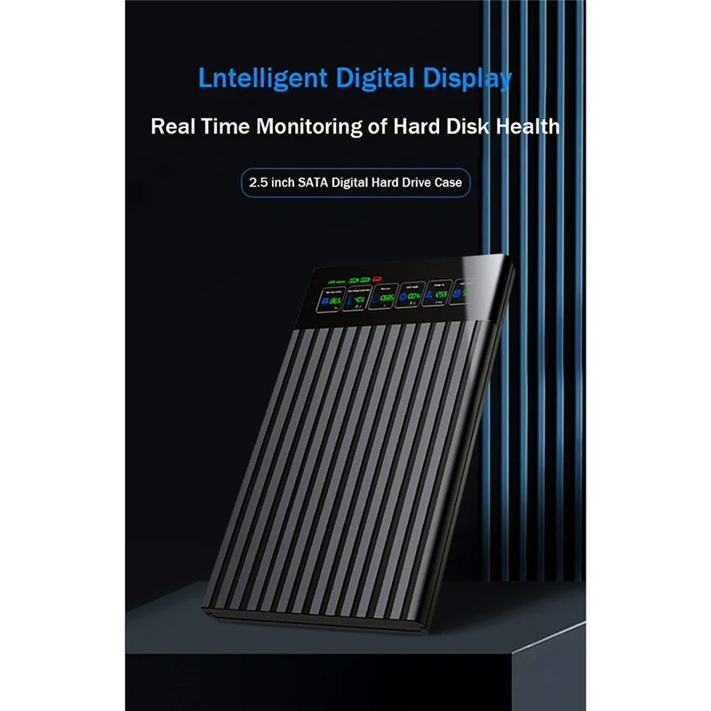 Type-C Portable Hard Drive Chassis Intelligent Digital Display 2.5 Inch Laptop External SATA Serial Port U25T-ABVK