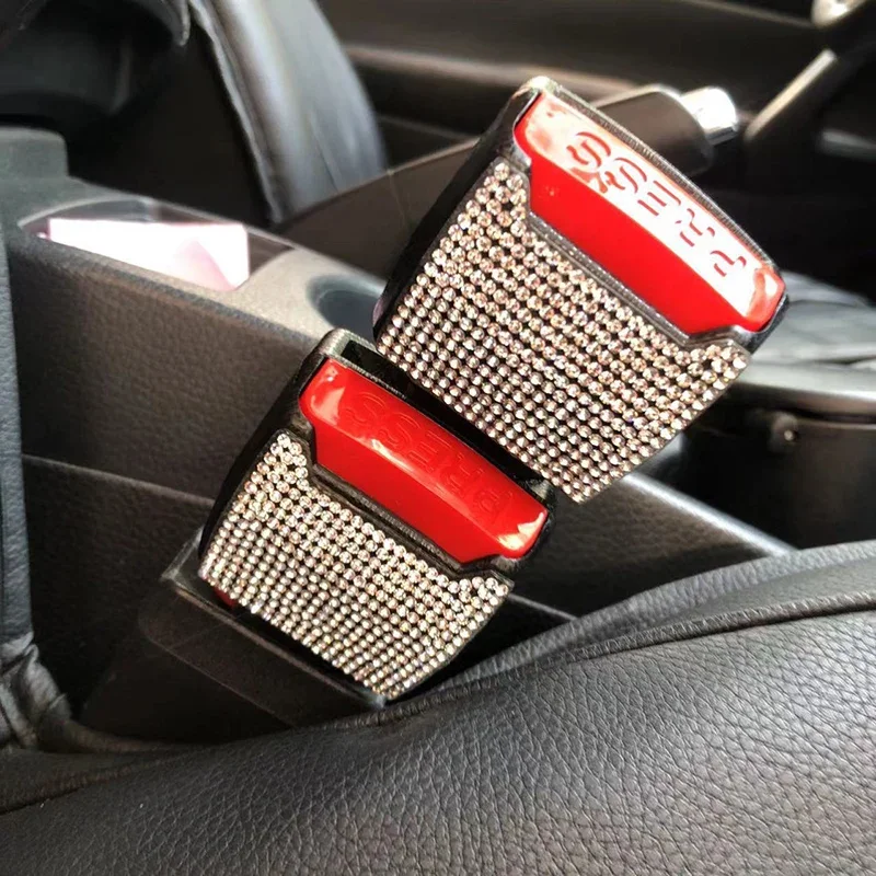 New Diamond Car Seat Clip Extender Safety Seatbelt Lock Buckle Plug Thick Insert Socket Car Interior Seat Belt Accessories