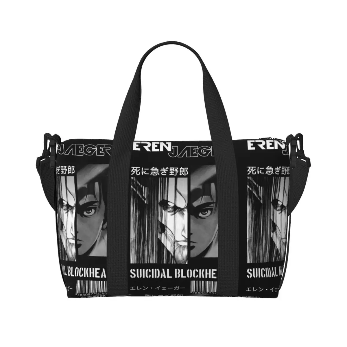 

Сумка-тоут Custom Attacks On Titans для женщин, большая вместительная сумка с изображением мультяшного фильма «Ужасные гиганты», для спортзала, пляжа, путешествий, на плечо