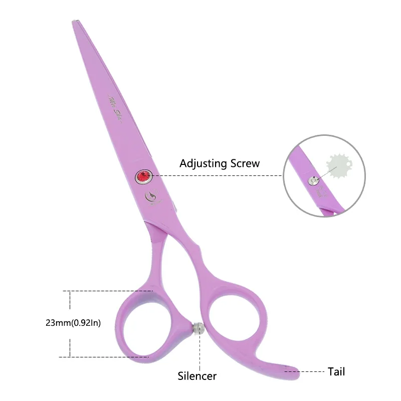 6.5 inch Dog Grooming Shears Sharp Blade Pet Hair Scissors Straight Curved Cutting Clippers 18 Teeth Thinning Pet Shears B0037A