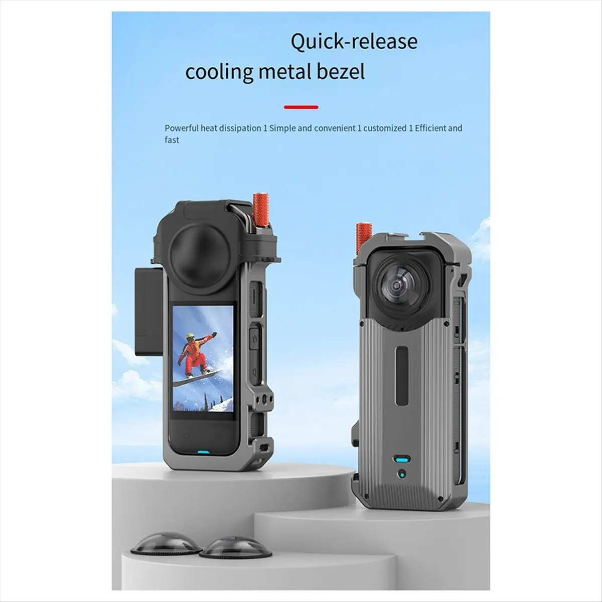 A85P For Insta360 X4 Shockproof Protective Rabbit Cage Expansion Case for Insta360 X4 Metal Frame Accessories