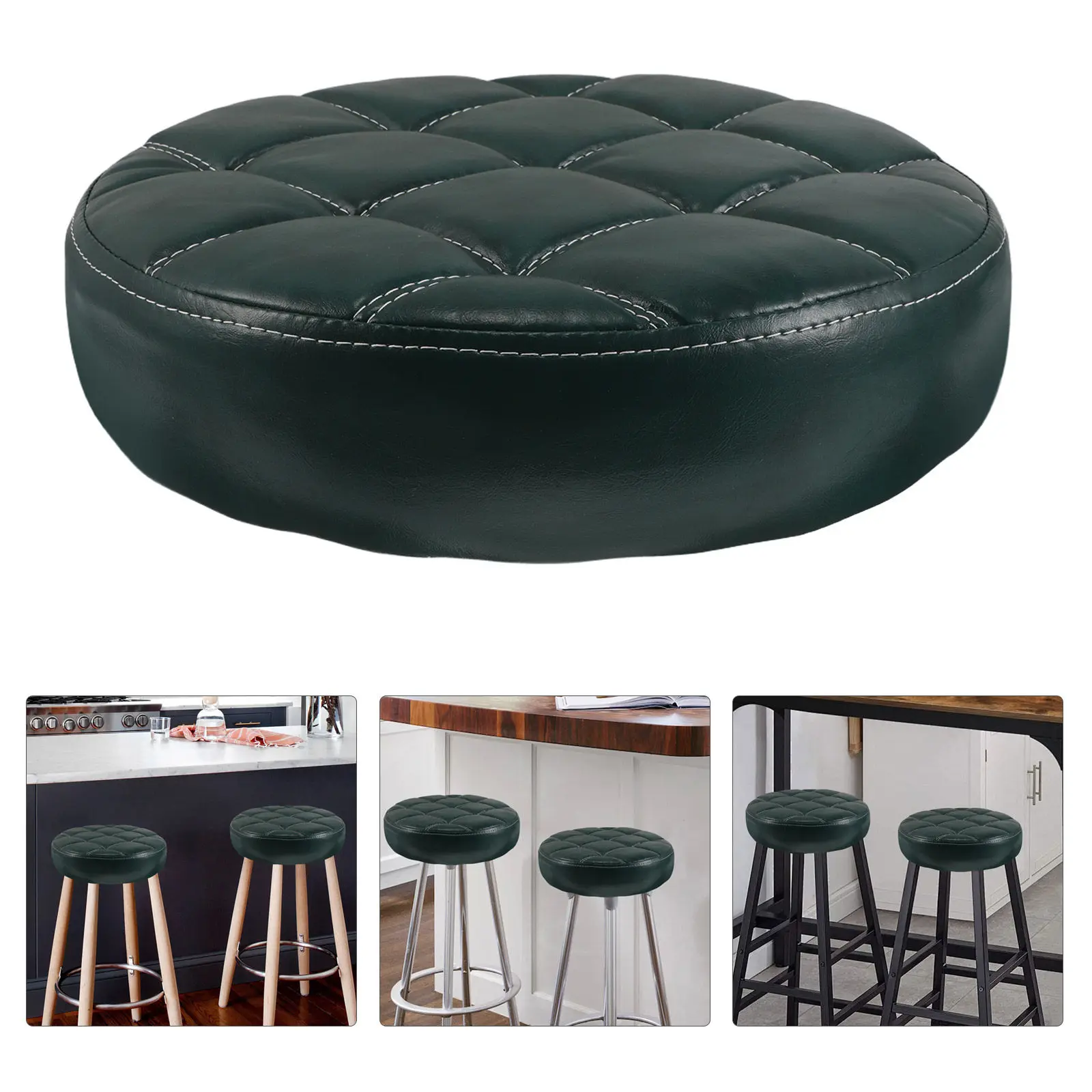 Padded Round Stool Top Cushion Seat Replacement 12.97 Inch Soft Surface Bar Stool Restaurant Home Use Canteen Supply