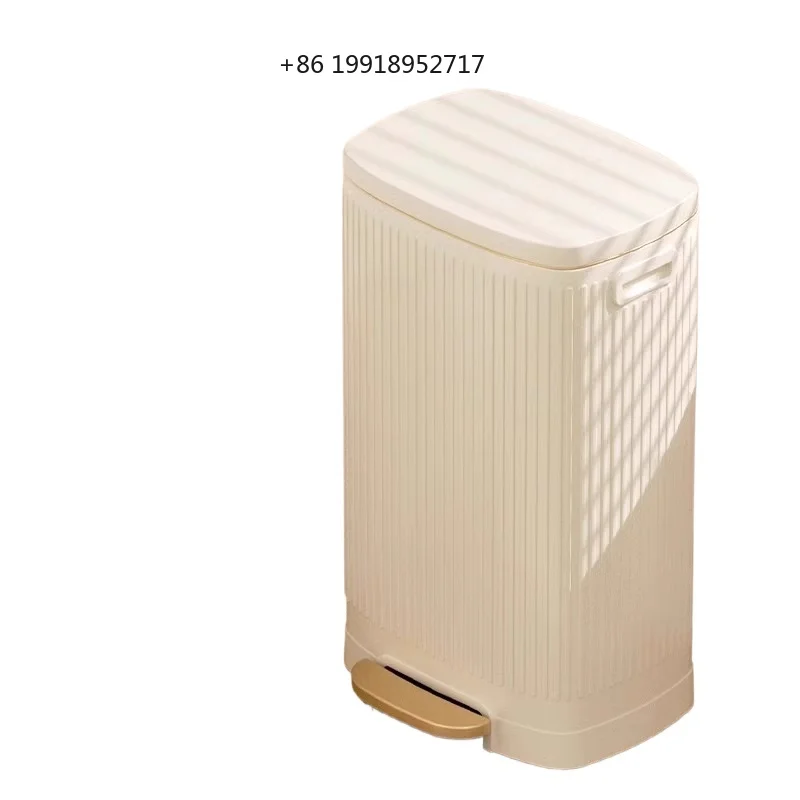 Stainless Steel Hotel Trash Can  Dual-Bin Large Capacity Kitchen Waste Bin  Pedal Office Paper Basket  Wide-Open Lid Design