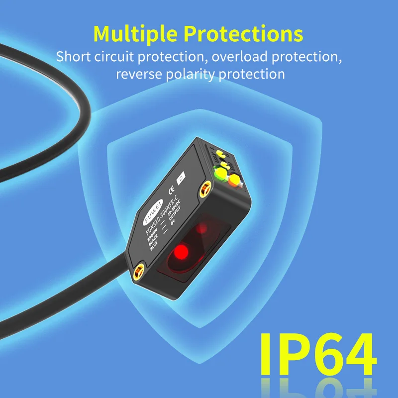 FGNS10 Photoelectric Sensing Switch Sensor  Mirror Diffuse Reflection Infrared LED Visible Spotlight Reflective Mirror