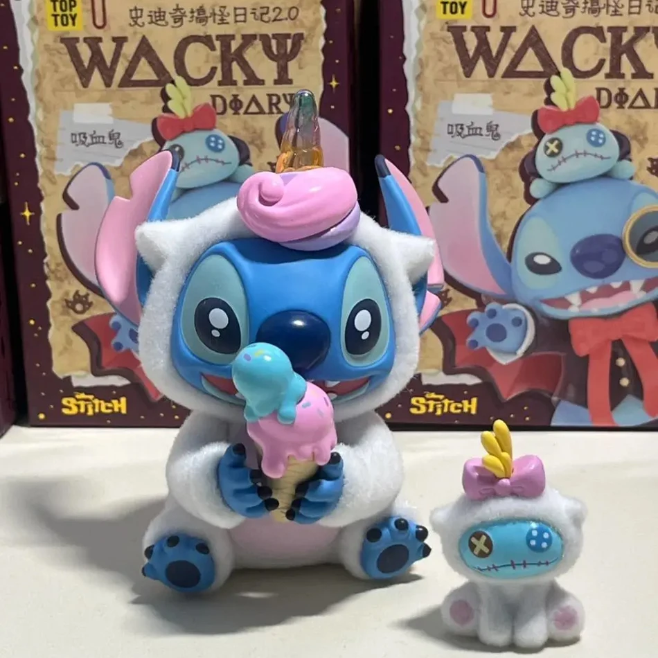 6pcs Disney Stitch Weird Diary V2 Series Anime Figures Mystery Box Collectible Cute Pvc Statue Doll Children Birthday Gifts