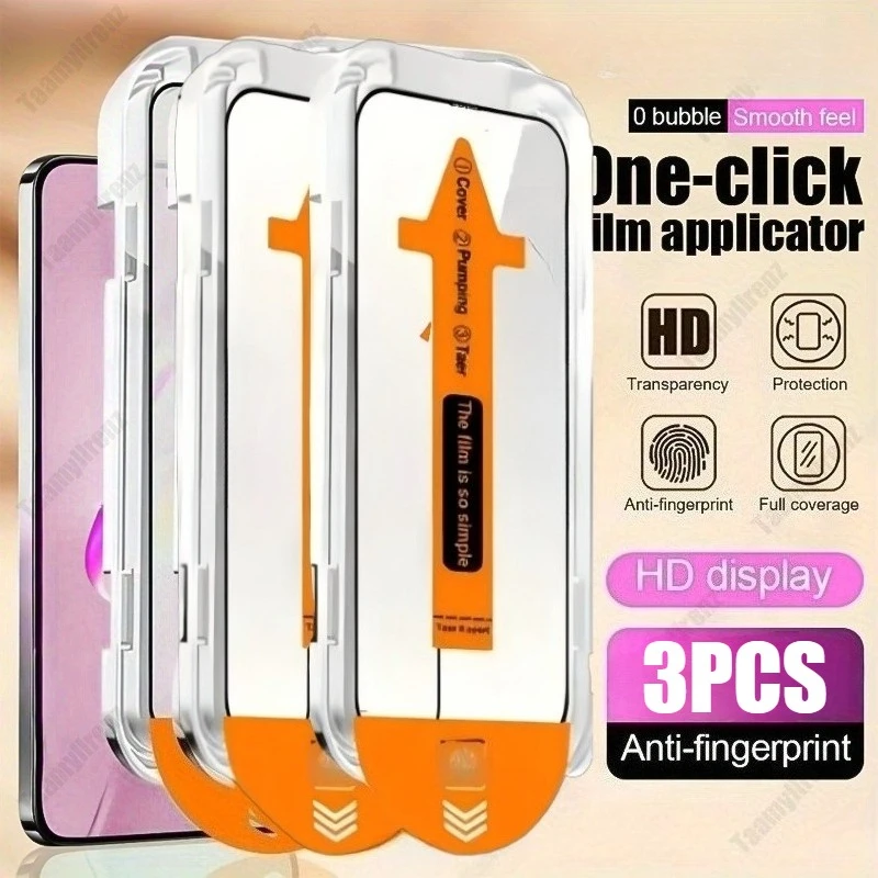 

3Pcs Ultra Clear Tempered Glass for Galaxy S25 S24 S23 Ultra S22 S21 Plus S24 S23 S21 FE S25 Edge Easy Install Screen Protector