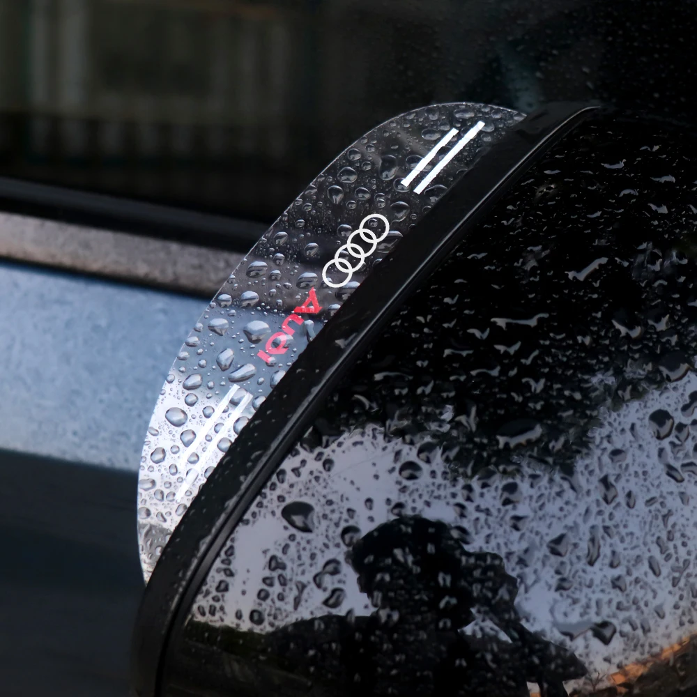 2PCS Transparent Car Side Rearview Mirror Rain Eyebrow Visor Center Cover For Audi TT A3 B5 B6 A1 A8 RS5 SLine S2 Q3 S5 Q8 RS3 R