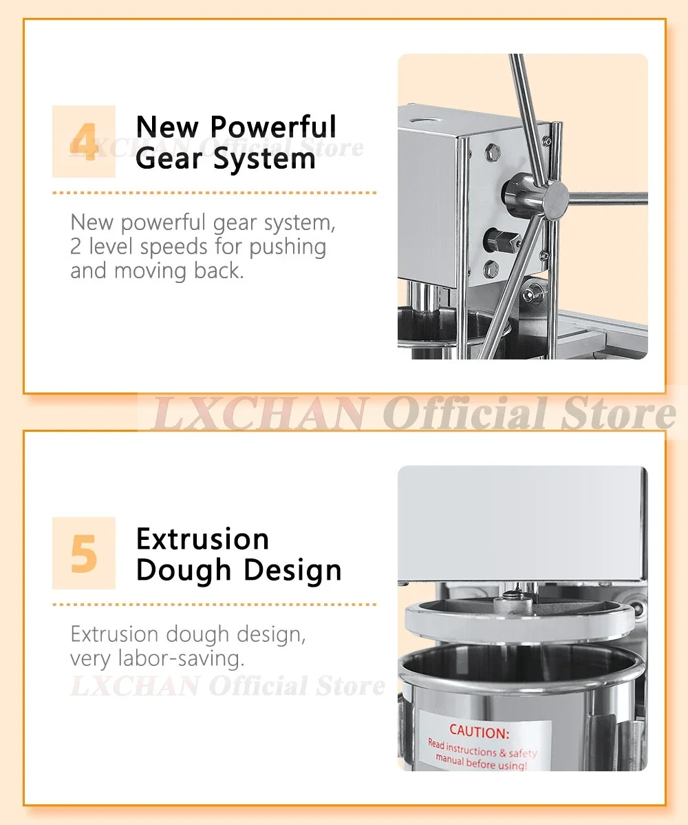 HomeWise 5L Spanish Churros Maker HOUUROE Kinnerberry/Jizzy Fruit/Latin Fruit Machine Manual Churros Filler