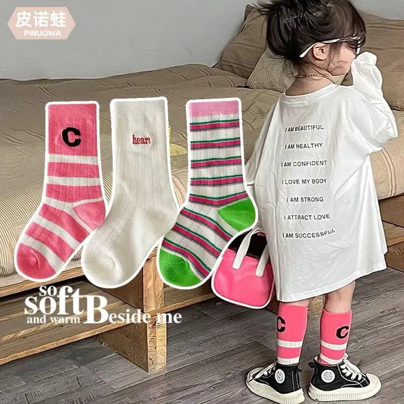 1-12Y Children's Socks Boys Girls Spring Summer Cotton Socks Baby Toddlers Crew Socks