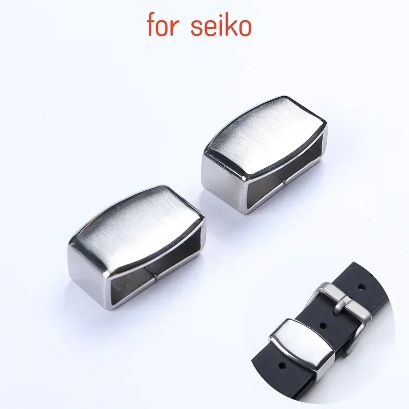 316L Stainless Steel Buckle Ring For Seiko Silicone Strap 18mm 20mm Pin Clasp Loop Holder Keeper Watch Acessories