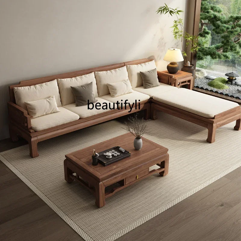 

XZSouth American walnut new Chinese-style solid wood sofa concubine collapse corner living room small apartment