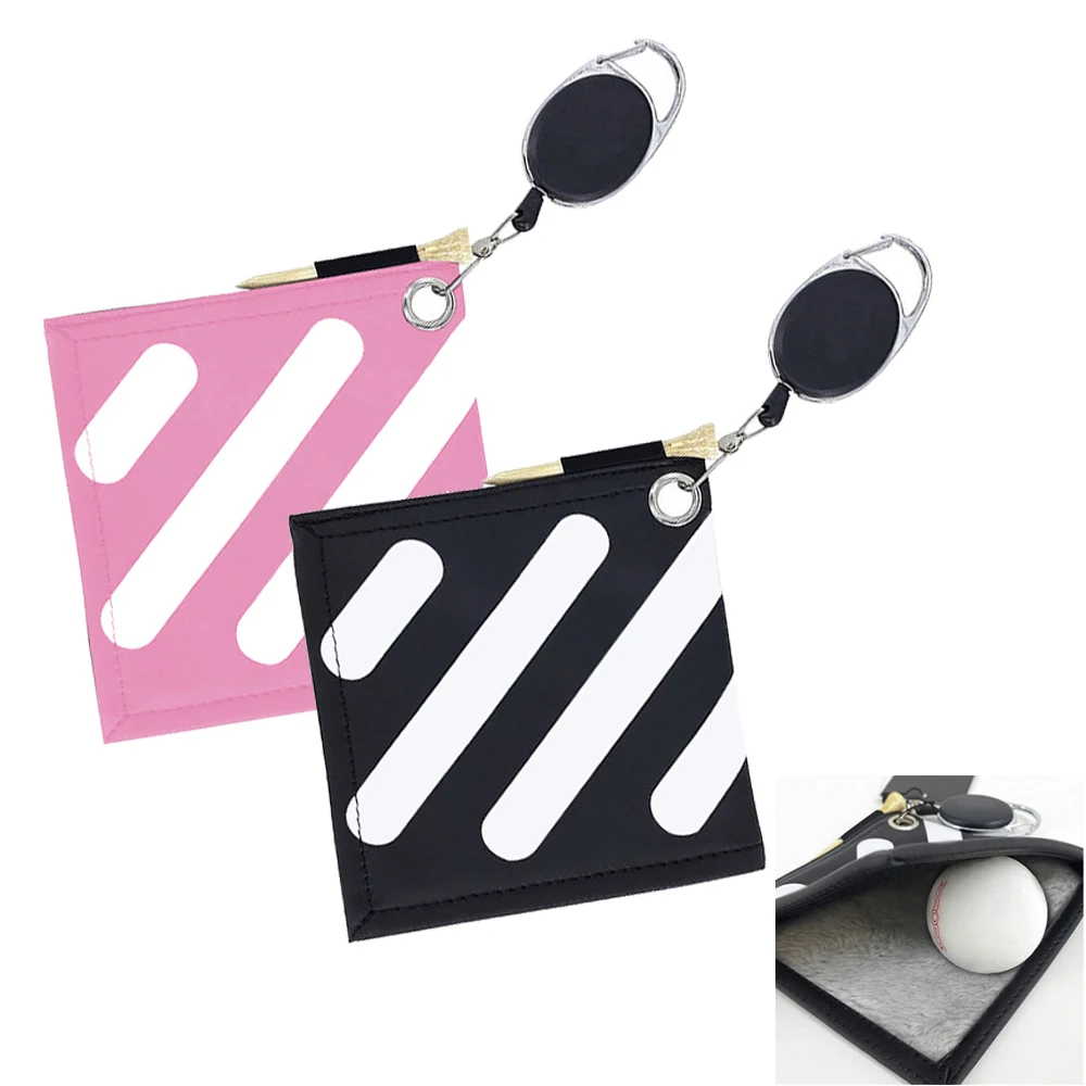 1pc Golf ball clean towel with retractable keychain buckle golf tee golf accessories multicolors golf club husband wife gift