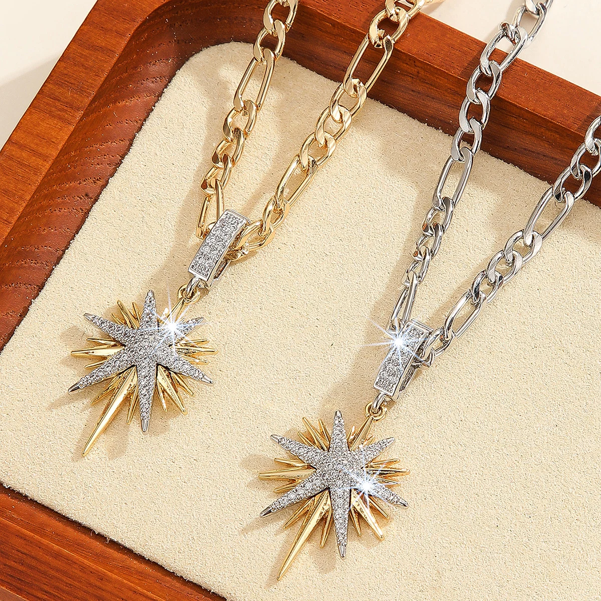 1Pc Women's Winter Six-Pointed Star Pendant Sweater Chain, High-End Luxury Fashion Ins, Banquet Wedding Party Wear Jewelry