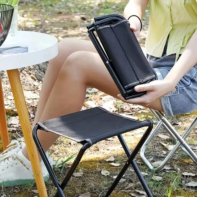 Camping Stool Folding Camping Chair with Carry Bag Lightweight Stool Seat for Camping Fishing Hiking Gardening Walking Beach image 4
