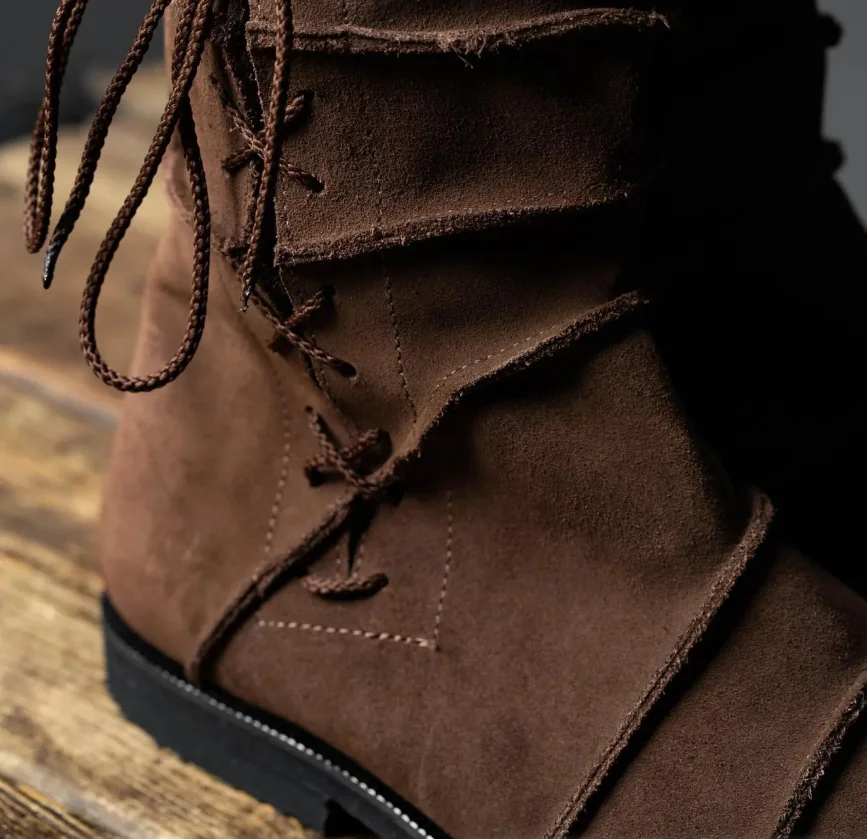 Pirate Boots Men's Renaissance Vintage Brown Cosplay Halloween Viking Steampunk Knight Boots Low Heel Tall Boots Costume - view 6