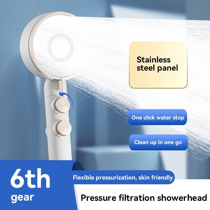 XIAOMI Pressurized Showerhead Circular 5 Modes Shower Nozzle Handheld Hangable Water Saving Shower Head Bathroom Accessories