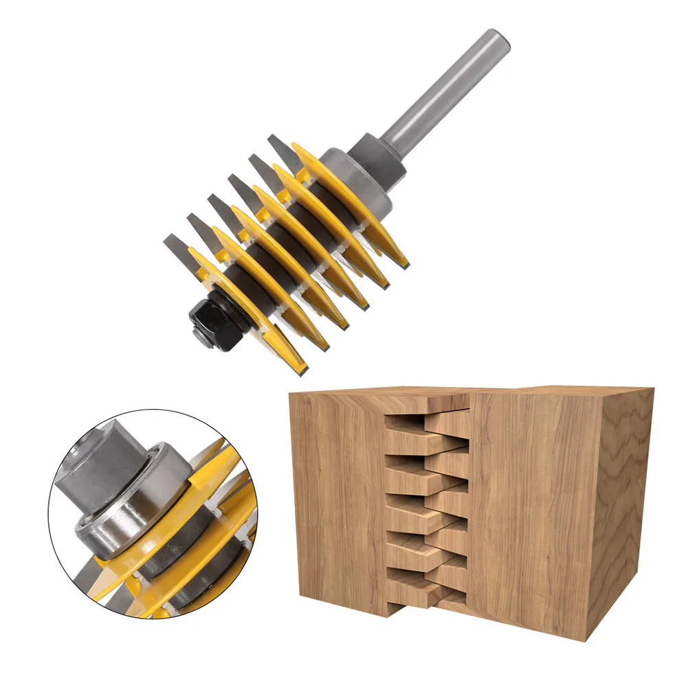 8 Handle Carbide Finger Joint Milling With Adjustable Depth Control For Woodworking Router Bit Desktop Milling Machine Tool