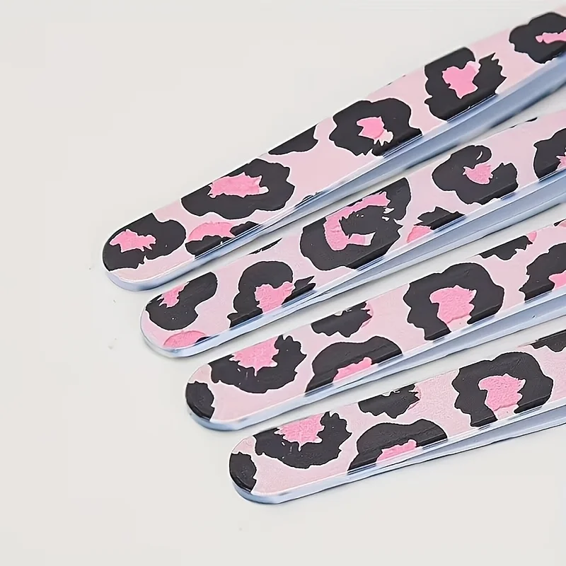 Picture 4: Leopard Print Eyebrow Tweezers Set Compatible for Mustache & Beard Grooming High-Precision Stainless Steel Hair Removal