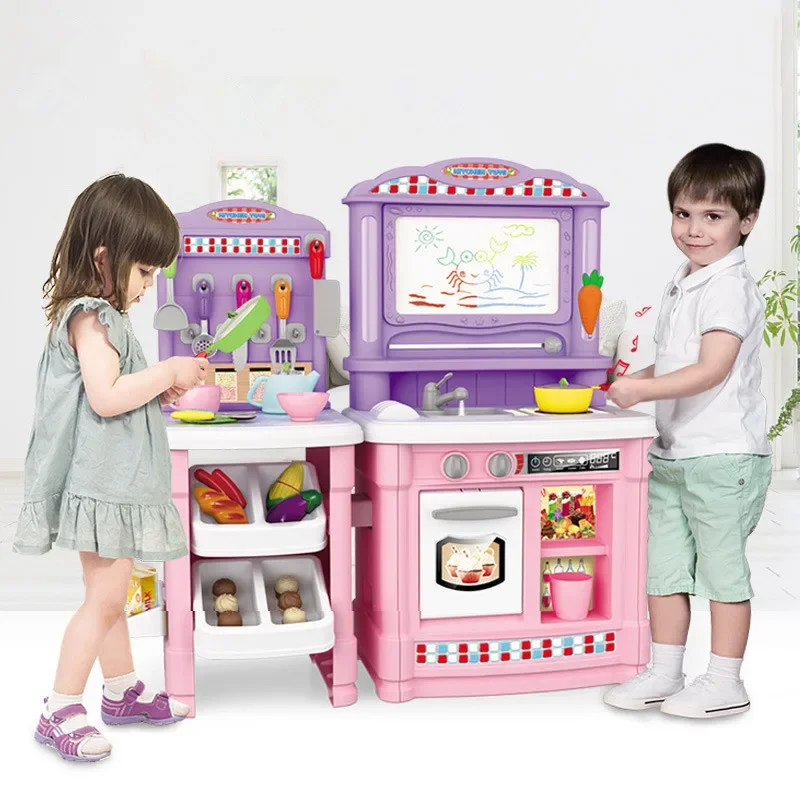 [Funny] kid's Kitchen toy Sets cook rice Can discharge water Simulation kitchen Cooking Play house toys for girl birthday gift