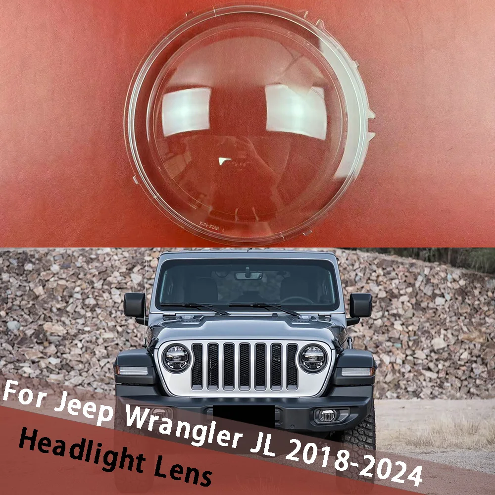 

For Jeep Wrangler JL 2018-2024 Car Headlamp Cover Head Light Housing Mask Transparent Lampshade Headlight Shell Lens Plexiglass