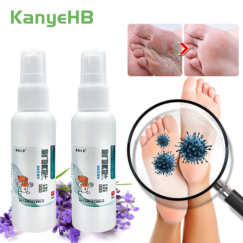 

2pcs Medical Beriberi Spray Treats Festering Toe Peeling Itching Remove Foot Odor Inhibit Fungi Athlete's Foot Treat Spray A1130