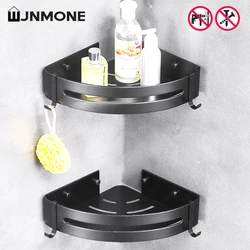 No Punching Bathroom Shelf Organizer Shower Storage Rack Corner Shelves Wall Mounted Aluminum Toilet Shampoo Holder Wall Shelf