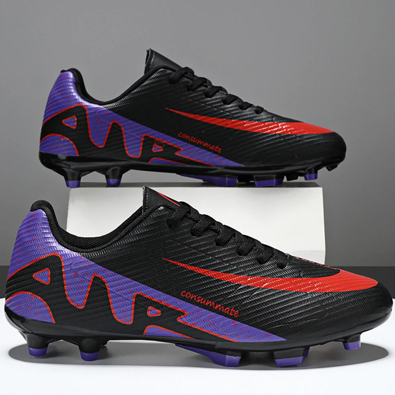 Botas de fútbol para hombre, zapatos deportivos de corte bajo resistentes al desgaste populares, zapatos de fútbol de entrenamiento antideslizantes transpirables de alta calidad para hombre