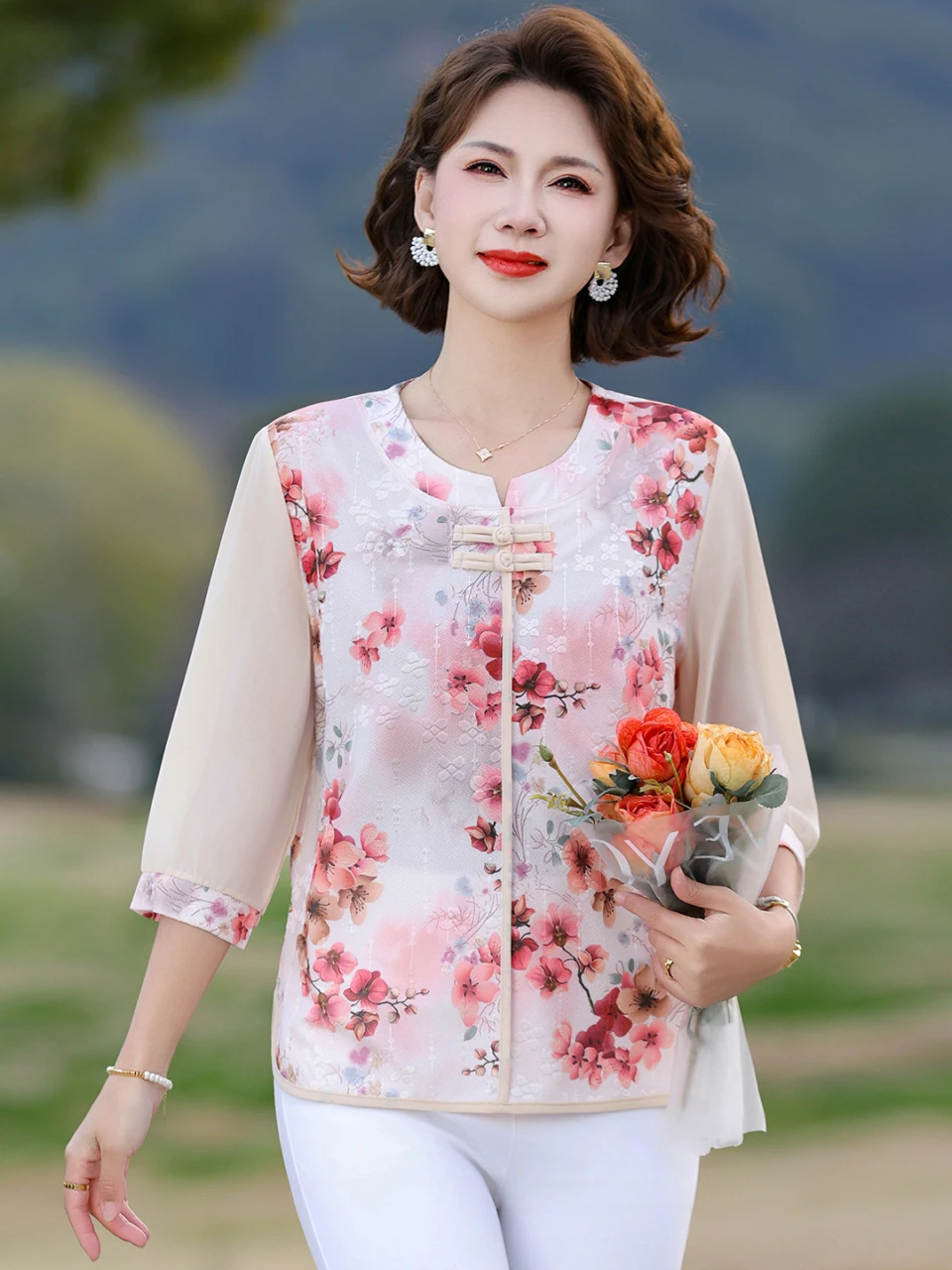 Nieuw zijden T-shirt in Chines - Women Fashion Over 60 recensie en prijs