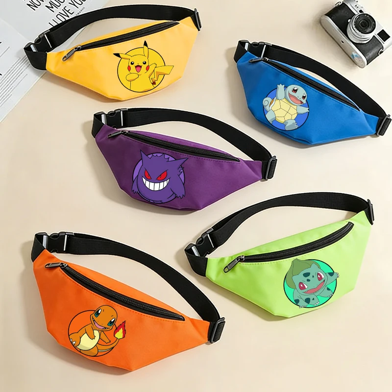 

Pokemons Belt Pouch cartoon Boy Girl Waist Bag Runn Casual Sport Zipper Phone Packet Man Outdoor Case Cute Anime Party Game Gift