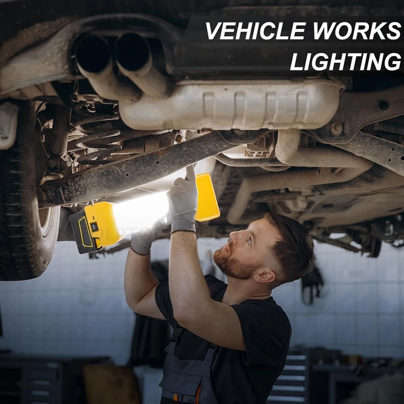 

LED Work Light for DEWALT/Milwaukee with USB 18V 20V Li-ion Battery 1500LM Camping Lantern for Workshop Emergencies,Outages