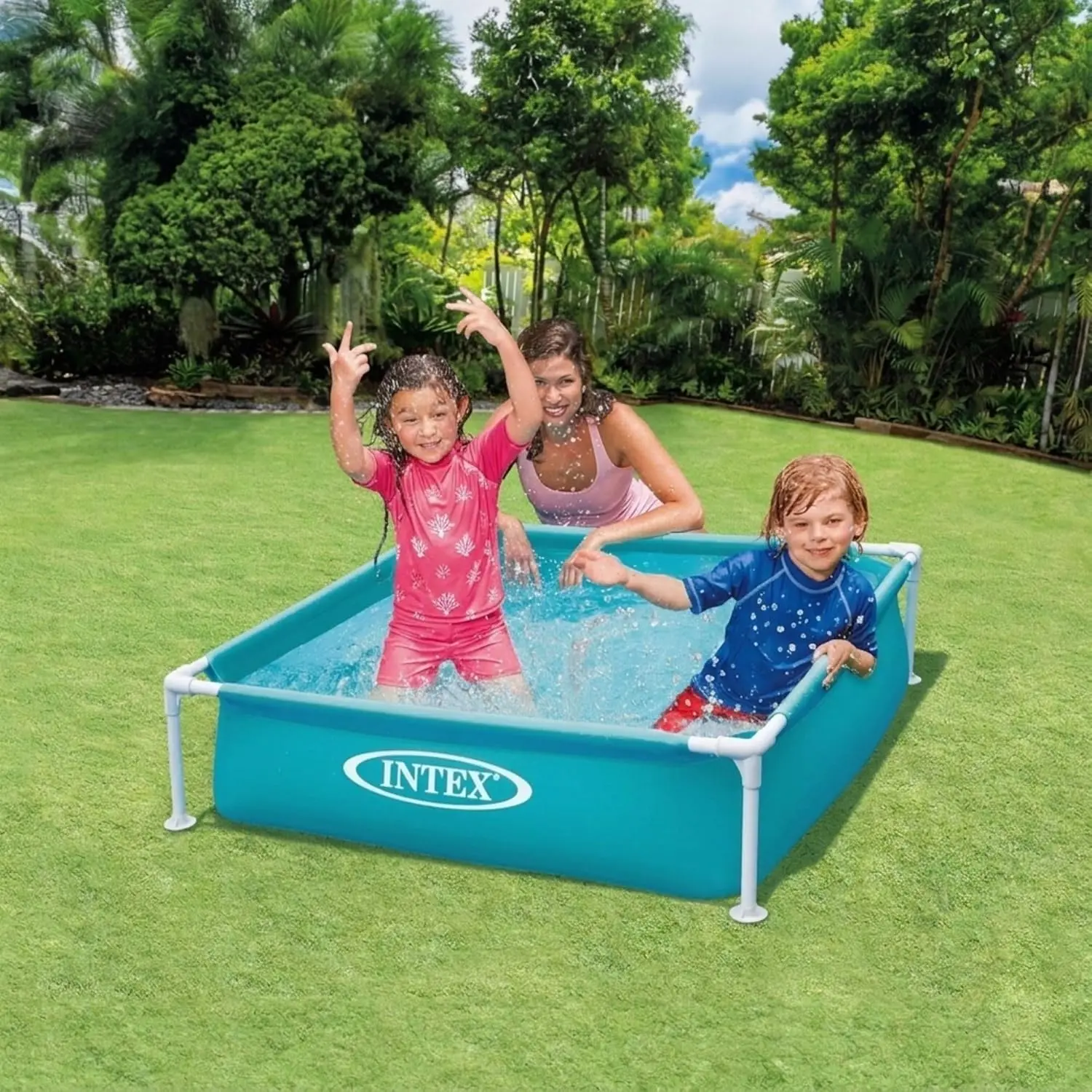 4 Foot x 12 Inch Miniature Durable Vinyl Outdoor Above Ground Frame Kiddie Swimming and Teaching Baby Pool, Blue view 6