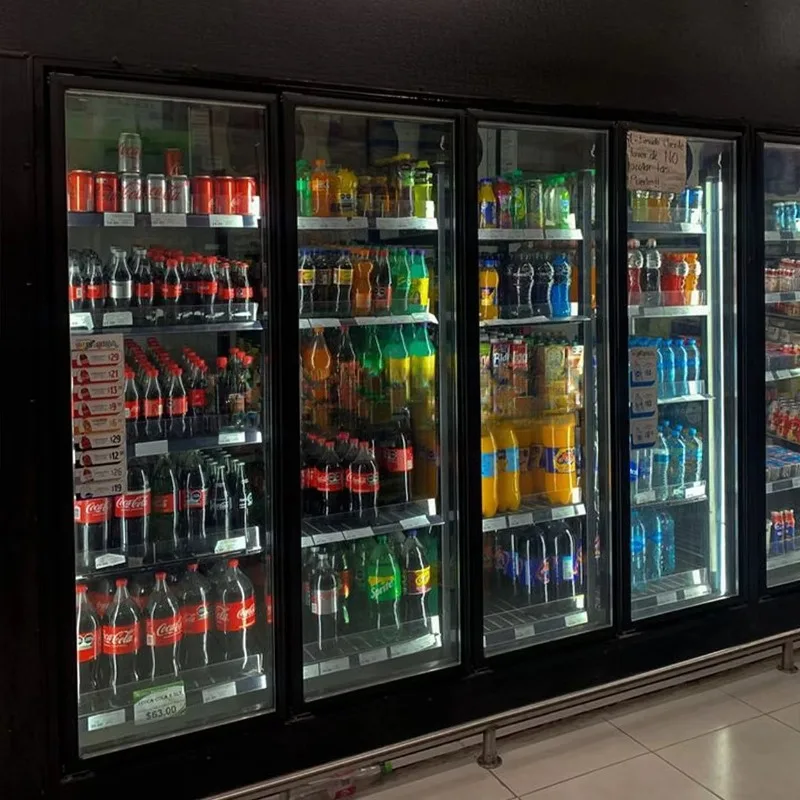 

Walk-In Freezer 4 Glass Doors Supermarket Fridge for Vegetable and Meat Refrigeration