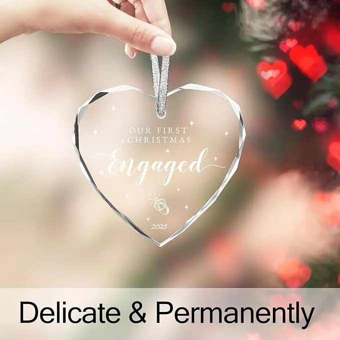 

Engagement Gifts for Couples 2025 Engagement Ornament, Just Engaged Gifts, 3inch First Christmas Engaged Ornament 2025