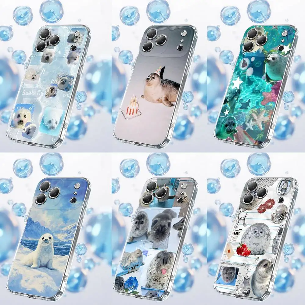 Seal Seals Collage Phone Case For iPhone 17,16,15,14,13,12,11,Plus,Pro,Max,Plus,E,Air,Mini Transparent Cover