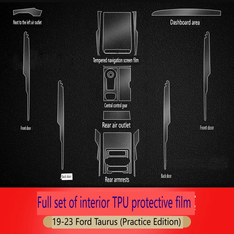 Tpu Transparent Film for 2019-2023 Ford Taurus Car Interior Sticker Console Navigation Screen Protection Decor Car Accessories