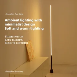 Floor Lamp Simple Nordic LED Living Room Bedroom Vertical Bedside Lamp Eye Protection Ambient Light 2024 New Model