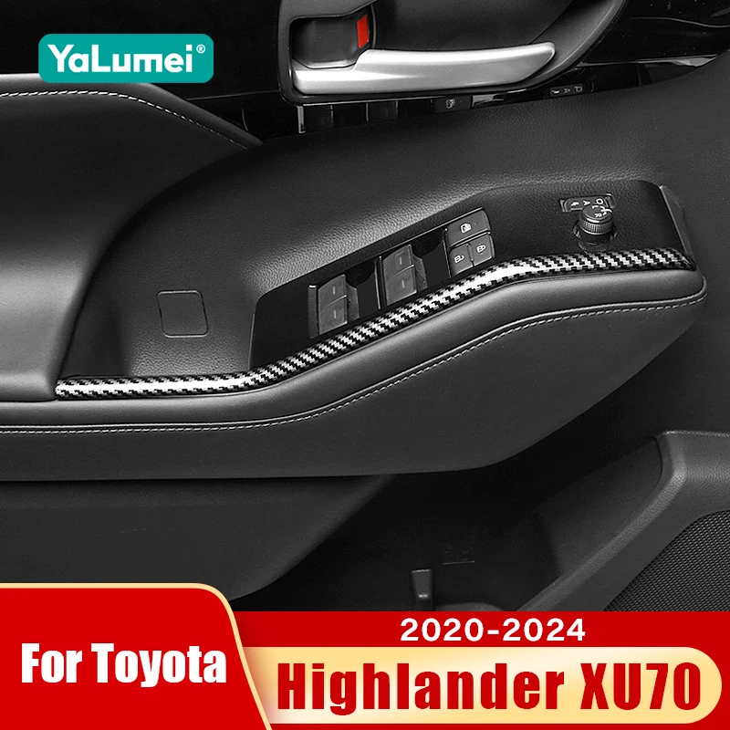 

For Toyota Highlander XU70 2020 2021 2022 2023 2024 Kluger Car Window Glass Lift Switch Button Decoration Cover Accessories