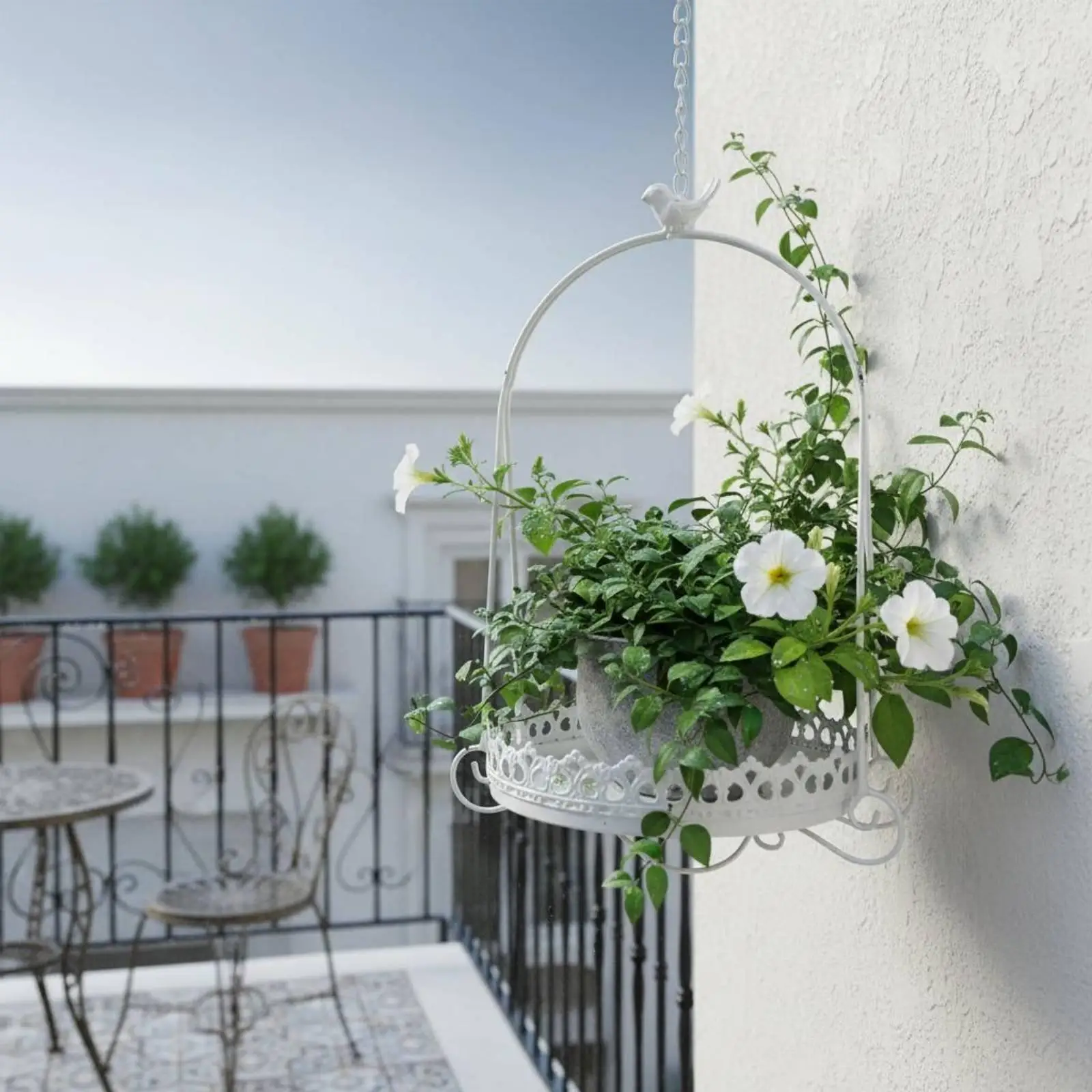 Chain Hanging Flower Basket French bird feeder Multi Purpose Plant Hanger Chain for Villa, Balcony, Patio