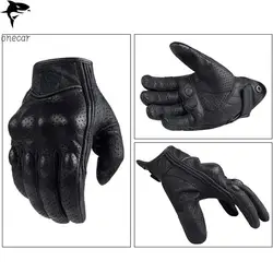 1 Pair Of  Motorcycle Gloves black Racing Genuine Leather Motorbike white Road Racing Team Glove men summer winter