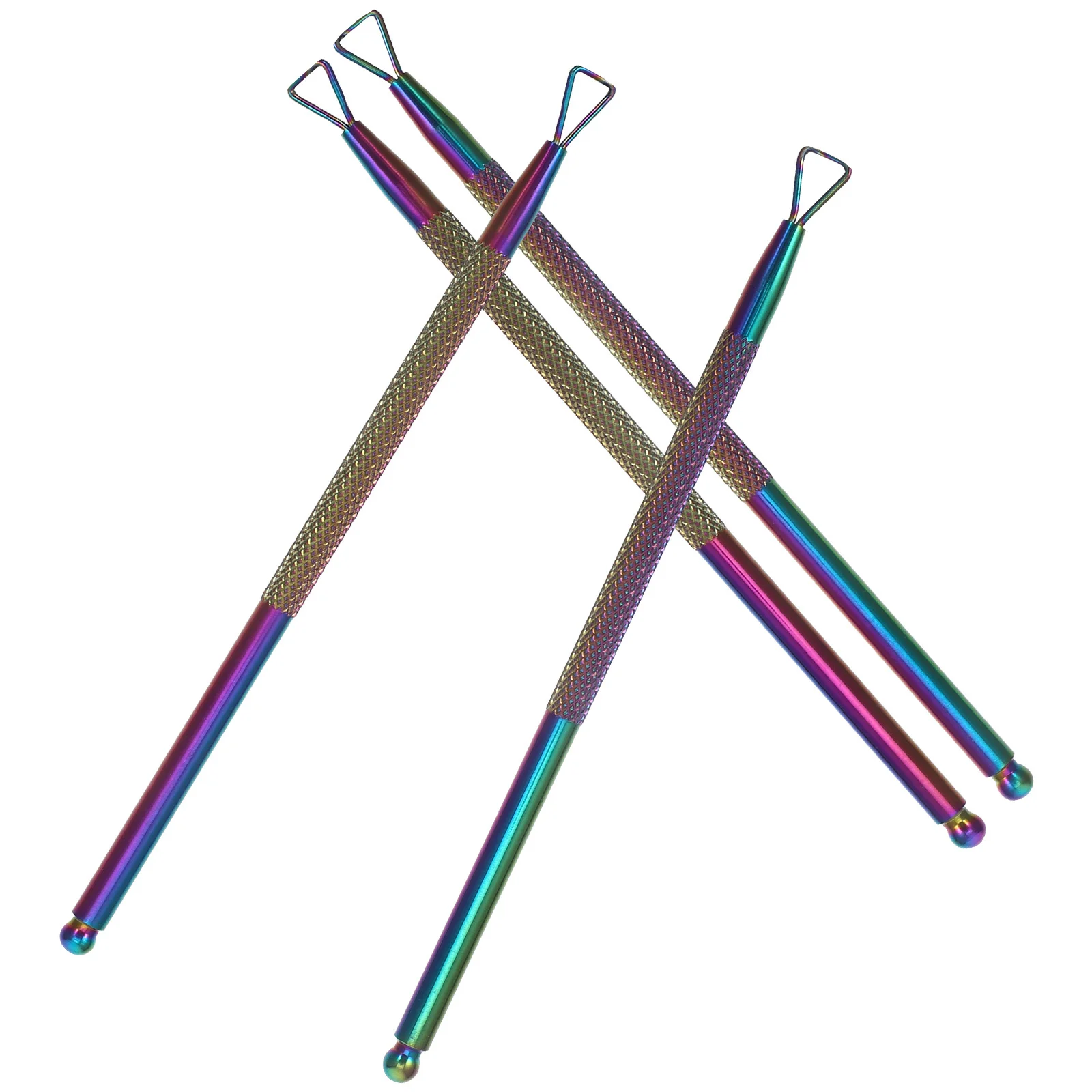 4 قطعة الفولاذ المقاوم للصدأ مثلث مسمار الفن انتهازي إهاب مقشرة هلام مزيل طلاء الأظافر مانيكير باديكير أداة مسمار الفن انتهازي #6