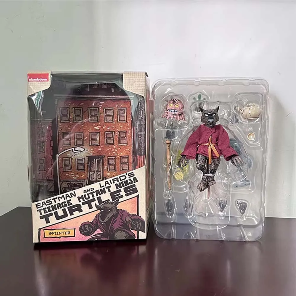 Anime-Figur Splinter Master'S Portable Mouse Actionfigur Modellspielzeug Raumdekoration Sammlung Geburtstagsgeschenk für Kinder