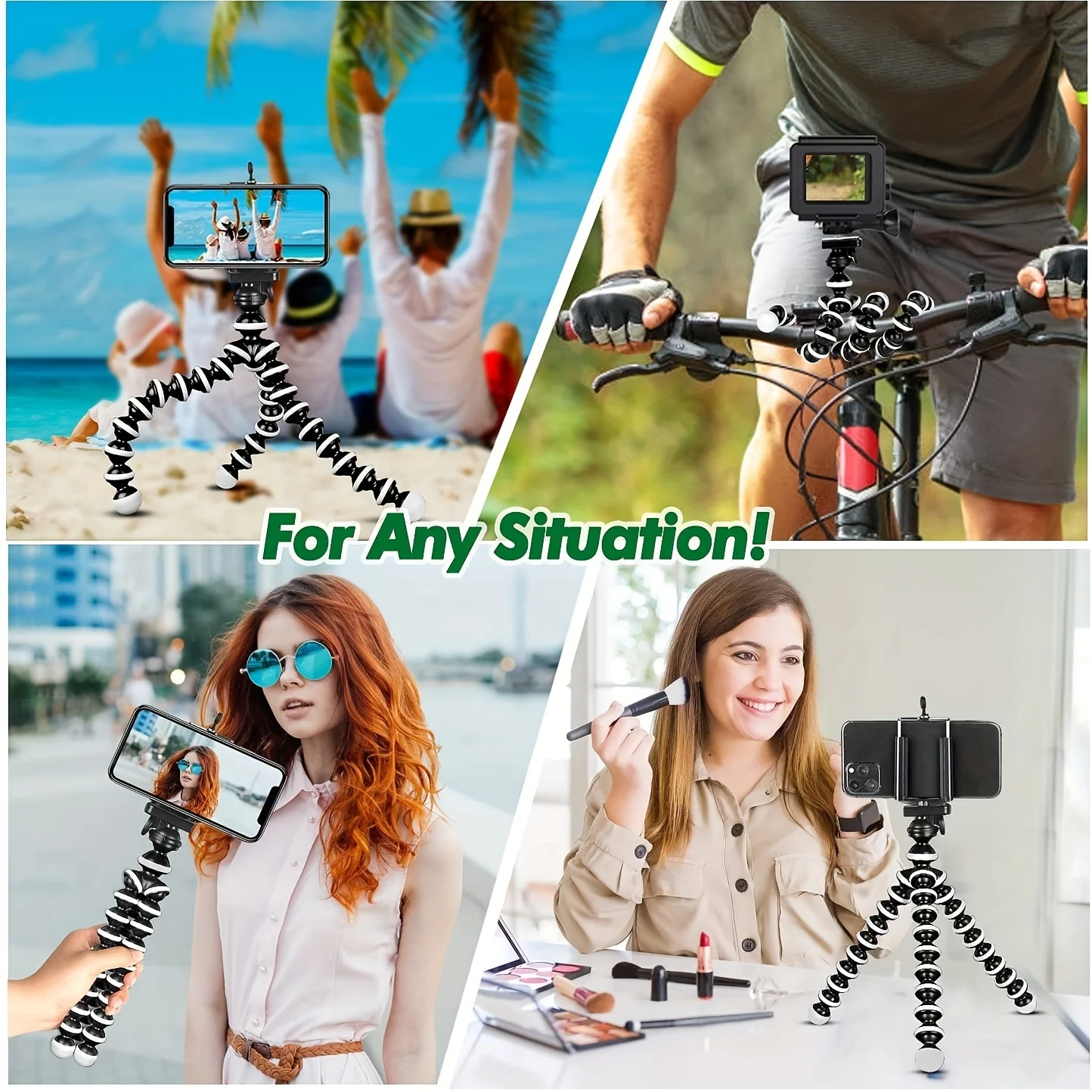 Flexible Octopus Tripod Stand for Smartphone and Camera Adjustable Mobile Holder Material Compatible with Gopro 9 8 7 6 5 4