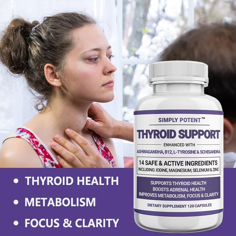 Thyroid Support Supplement with Iodine Magnesium Selenium Zinc Supplement, Thyroid, Boost Metabolism, Focus and Clarity