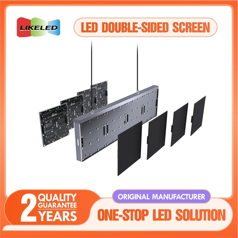 Ultra-Thin 54mm Double Sided LED Display Magnetic Front for Shopping Center Advertising Easy Front Maintenance Digital