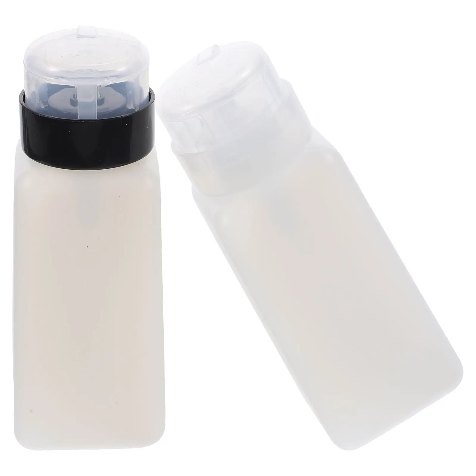 

2Pcs Nail Polish Remover Pump Bottles Empty Press Dispenser Bottles Reusable Manicure Container Travel Liquid Storage