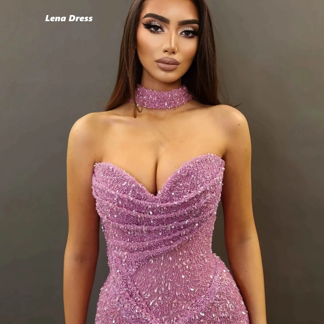 Lena robes de bal à épaules dénudées 2025 robes de luxe pour robes de soirée femme 2025 sur mesure sirène brillant luxe robe de bal Gala