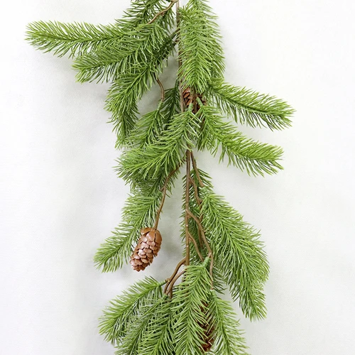 크리스마스 등나무 PE 삼나무 바늘 LED 발광 꽃 화환, 현실적인 인조 소나무 화환, 새해 방 장식, 2m  Best5