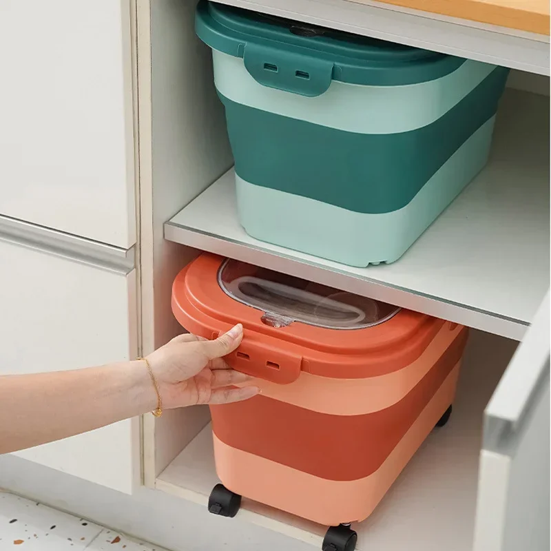 Boîte de Rangement de Riz Pliable, Usage Domestique, Humidité et Insecte Vert, Mars et Mars Divers, E27