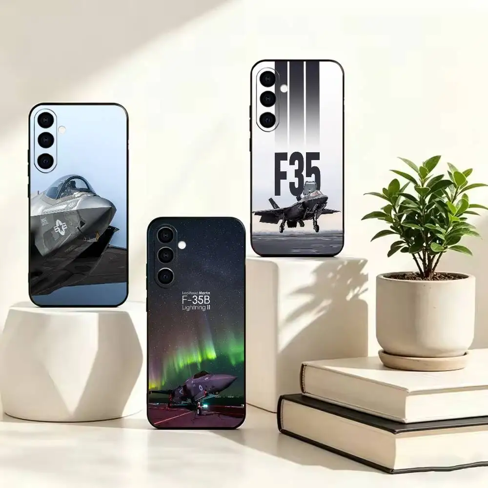Lighting stealth fighter 35  Painted Phone Case For Samsung A73 20,21s,22,31,32,52,53,72 Soft Protective Cover