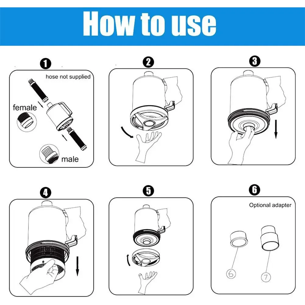 

Inline Pool Leaf Canister Pool Leaf Catcher with 5 Skimmer Socks Pool Leaf Collector Swimming Pool Accessories